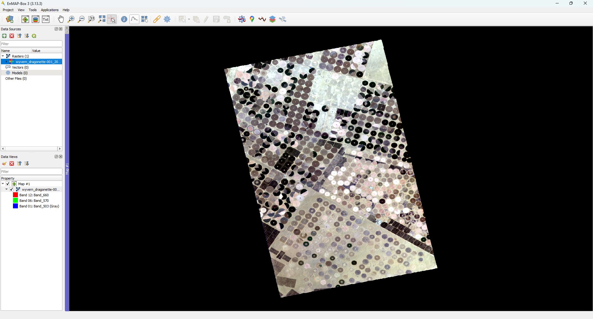 Wyvern image loaded into EnMAP-Box