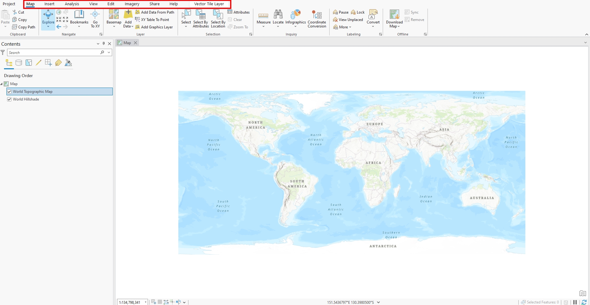 ArcGIS Ribbon highlighted at the top of the interface